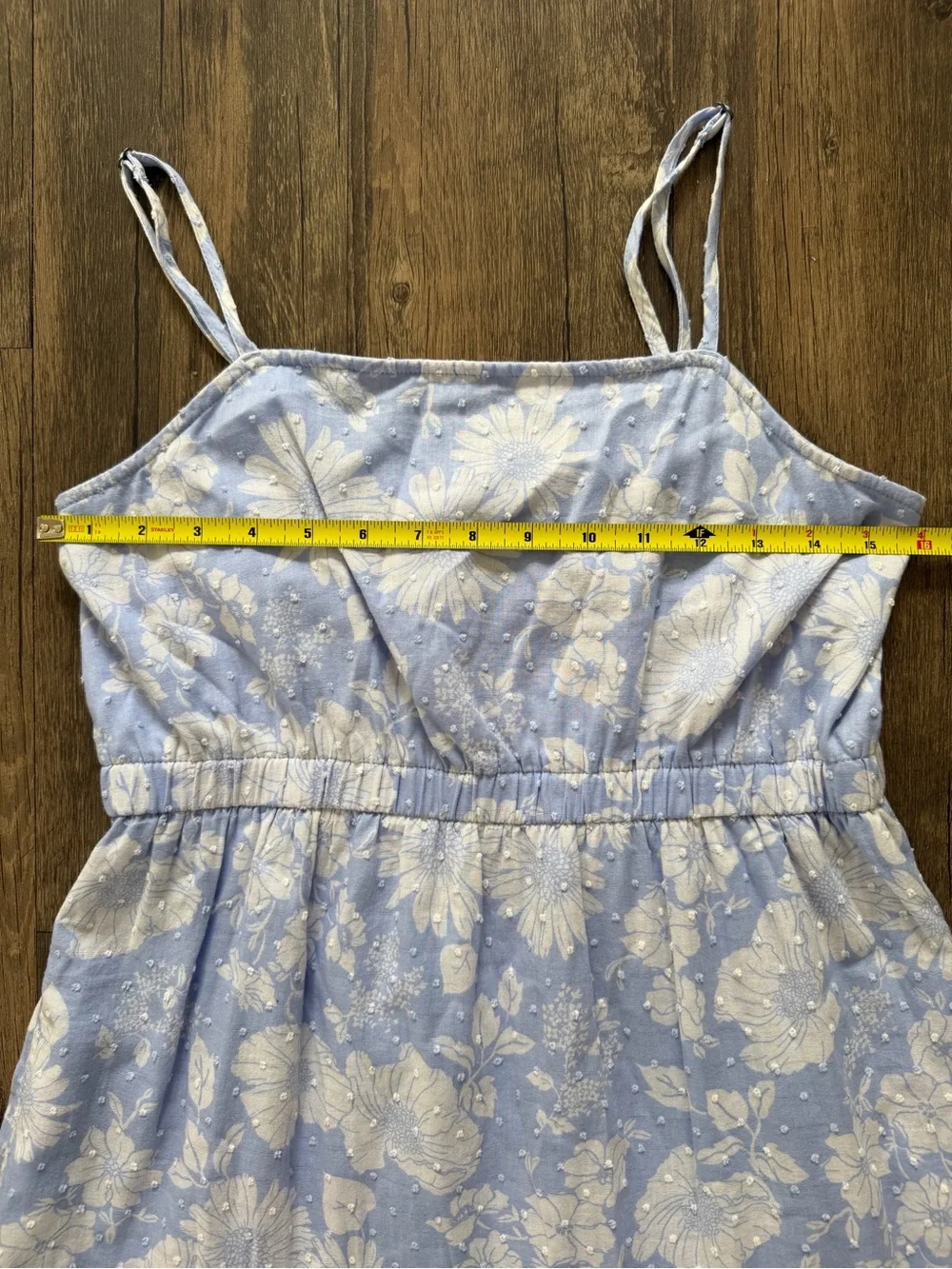 abercrombie kids Light Sleeveless Blue White Floral Midi Dress Lined Summer17/18